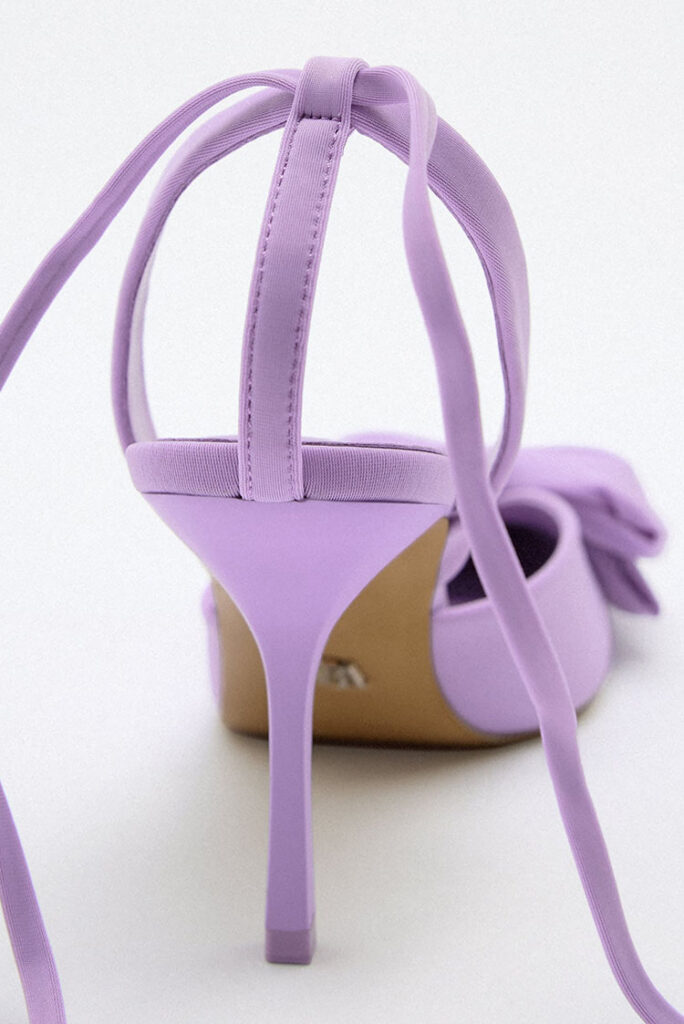Zara cipele s mašnom u lila boji 3