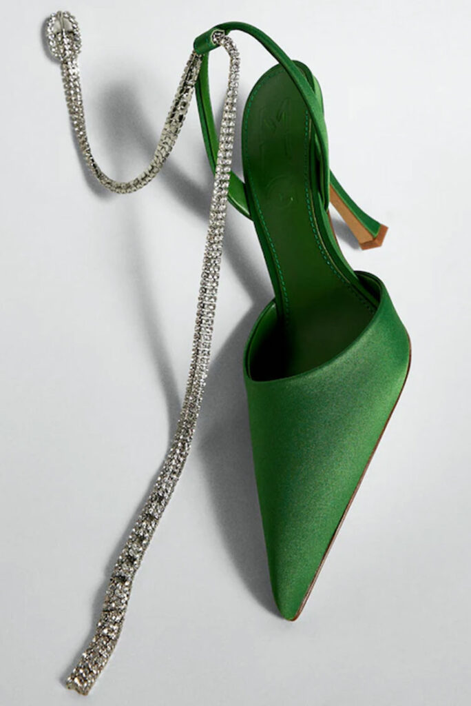 Zelene Mango cipele s kristalićima 2