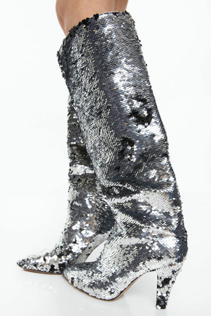 H&M šljokičaste srebrne čizme 2