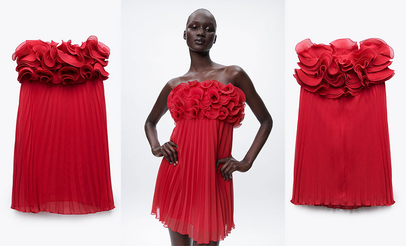 Zara plisirana haljina u crvenoj boji 1
